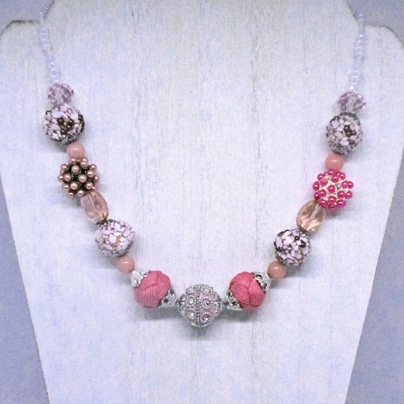 Jewelry by Scotti Jewelry - Pink and Silver Trendy Boho Statement Necklace